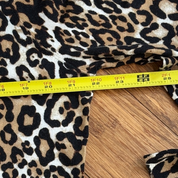 Talbots Petite Leopard Print Merino Wool Sweater - Picture 6 of 8